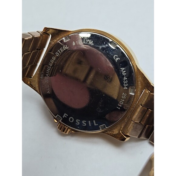 Fossil AM4334 Maddox Rose Gold MOP Dial Day Date Watch New Battery Womens 10 ATM main image 10